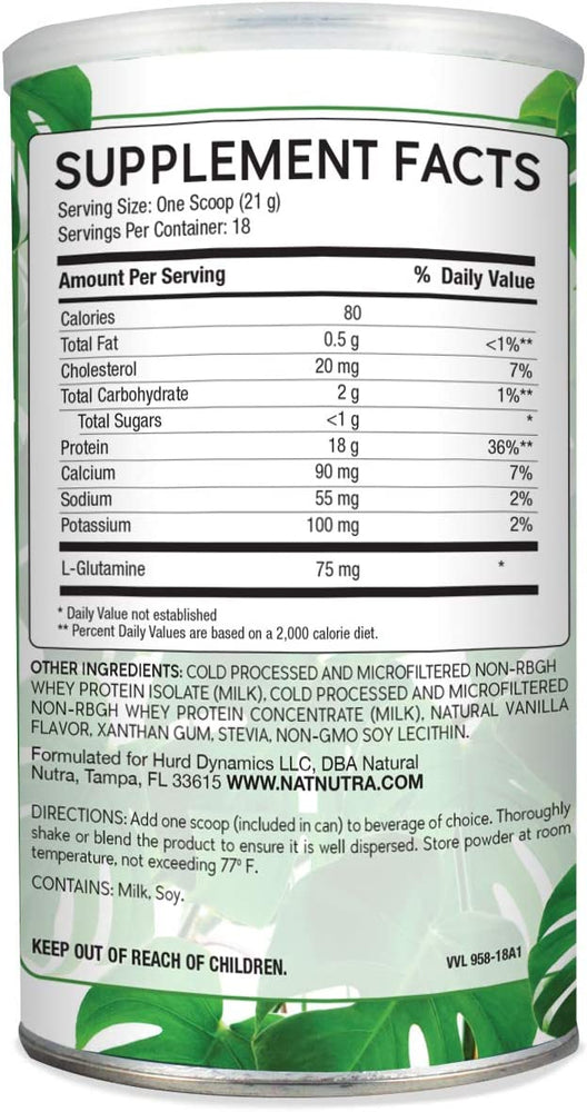 Whey Protein Powder - Vanilla - Natural Nutra