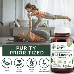 
                  
                    Vitamin B12 Lozenges - Raspberry - Natural Nutra
                  
                